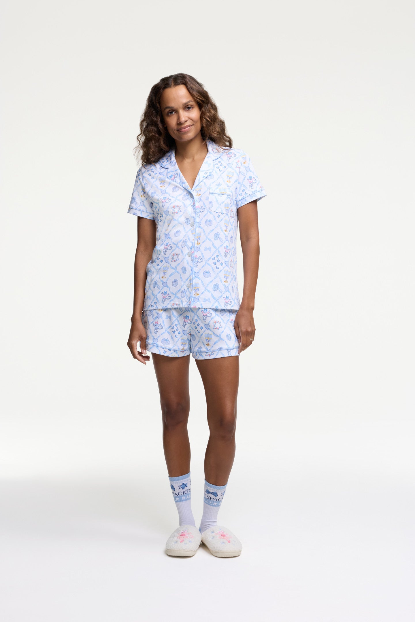 LoveShackFancy x Roller Rabbit Starry Nights Lattice Polo Pajamas