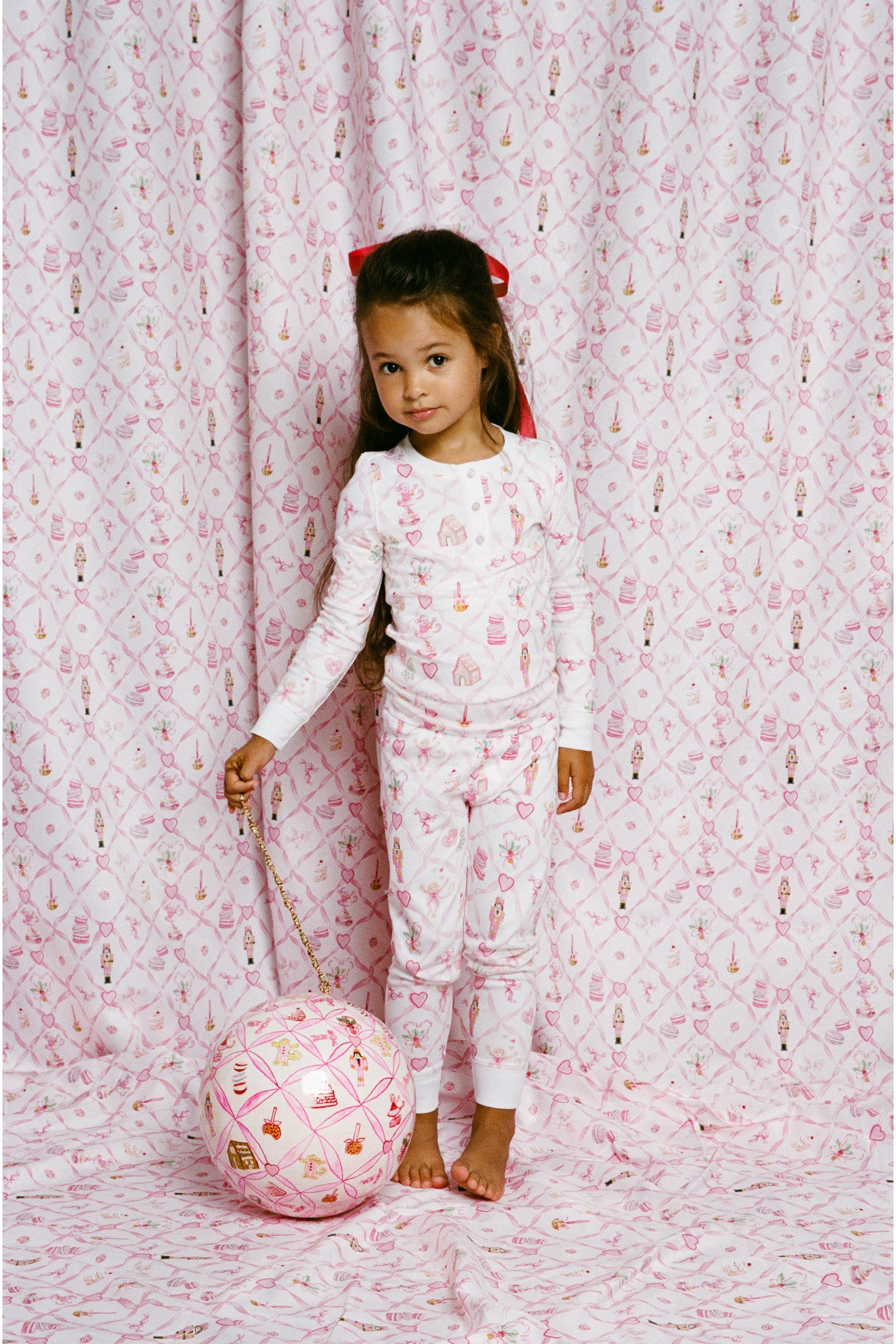 LoveShackFancy x Roller Rabbit Kids Sugarplum Lattice Pajamas
