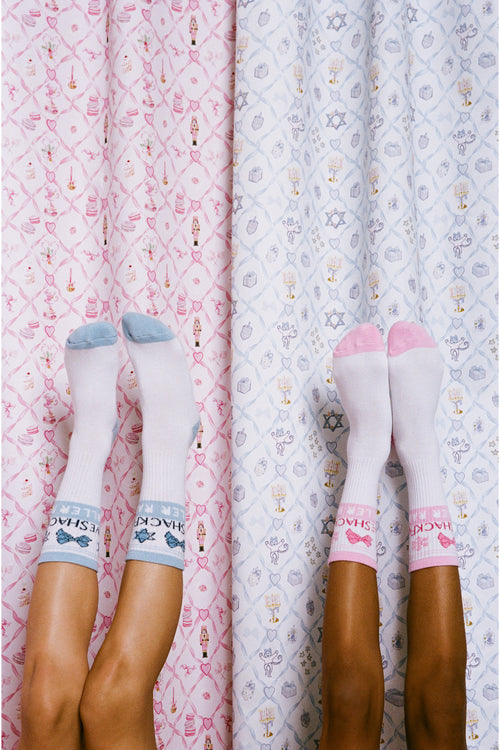 LoveShackFancy x Roller Rabbit Starry Nights Monkey Tube Socks
