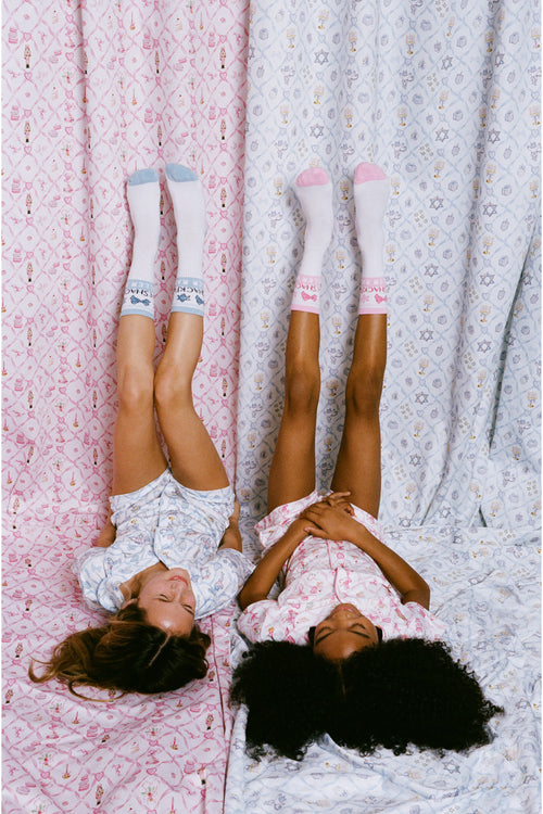 LoveShackFancy x Roller Rabbit Starry Nights Monkey Tube Socks