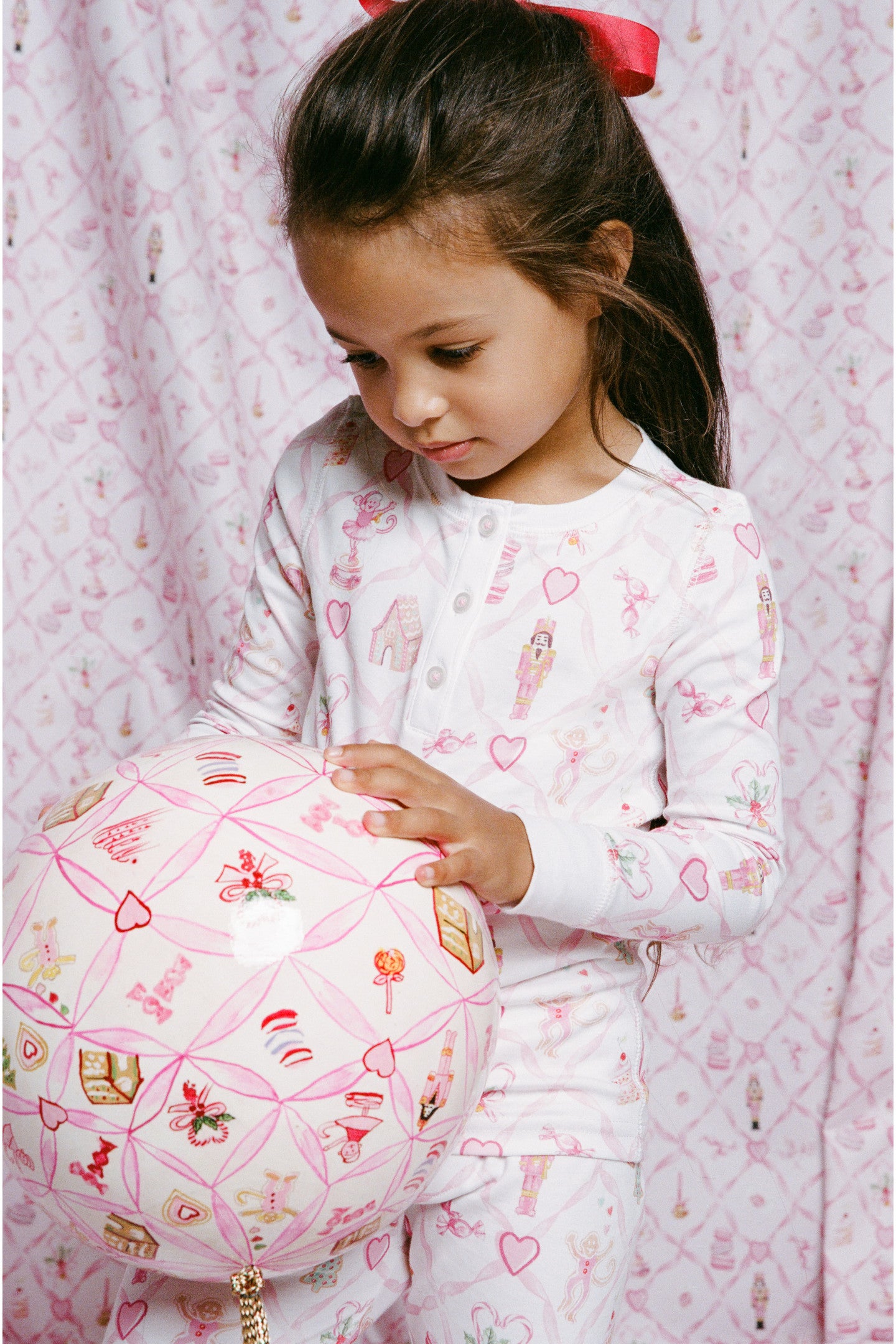 LoveShackFancy x Roller Rabbit Kids Sugarplum Lattice Pajamas