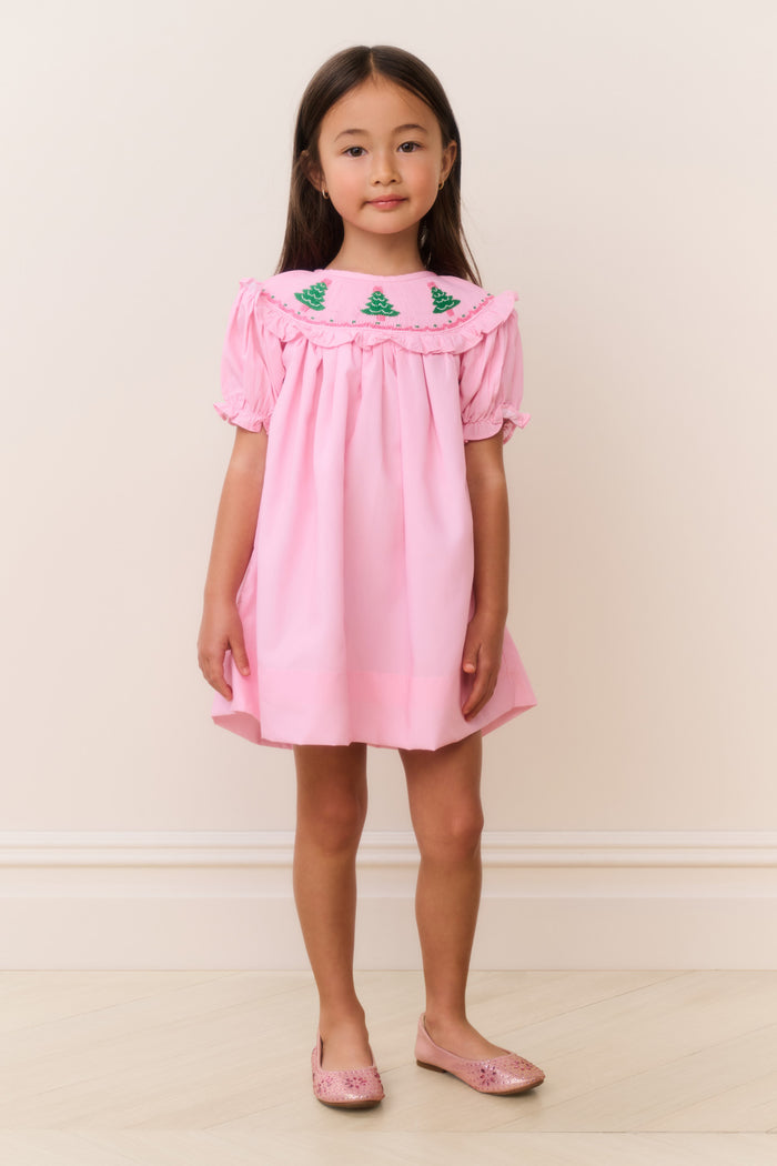 Cecil & Lou Smocked Christmas Tree Dress