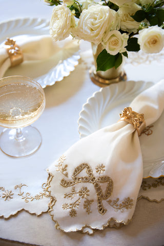 Winter Ribbon Dinner Napkins - Set Of 4