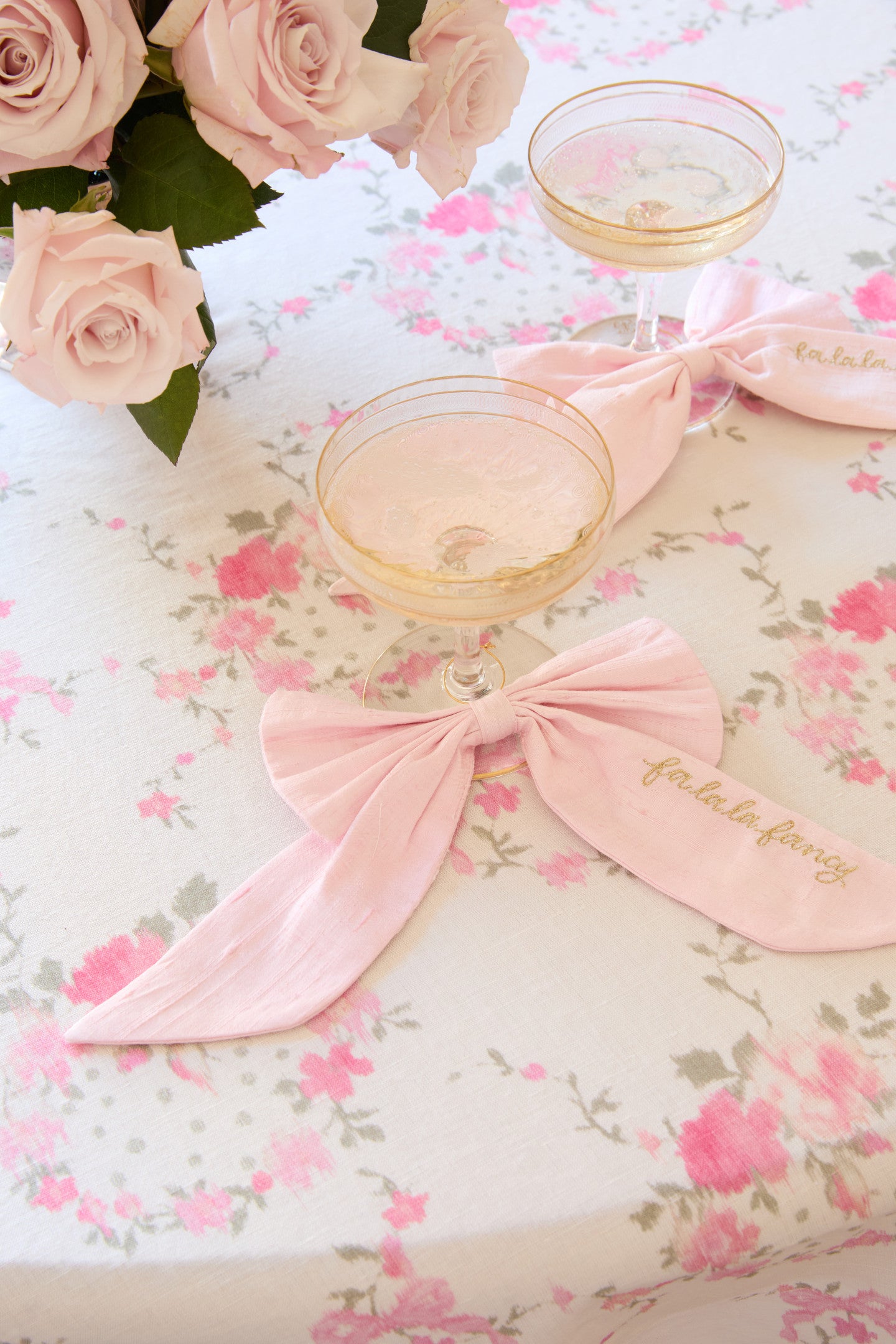 LoveShackFancy Silk Sugarplum Stemware Dressing Bows - Thumbnail 3