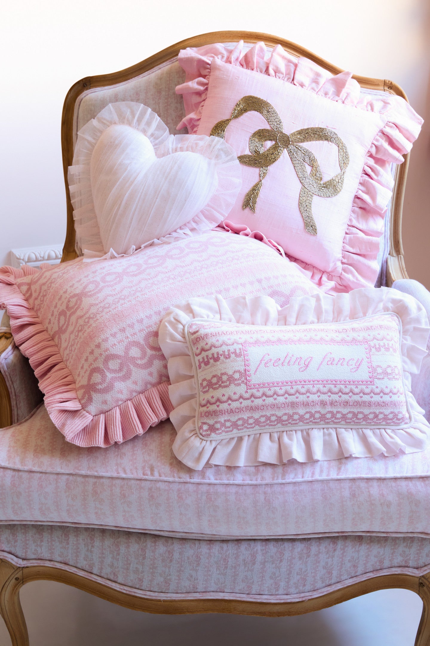 Beaded Silk Ruffle Pillow - Thumbnail 2