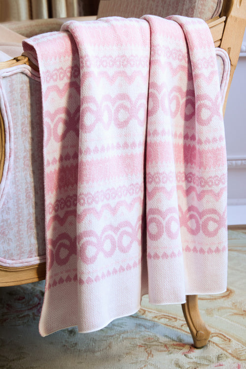 Fair Isle Jacquard Knit Throw Blanket