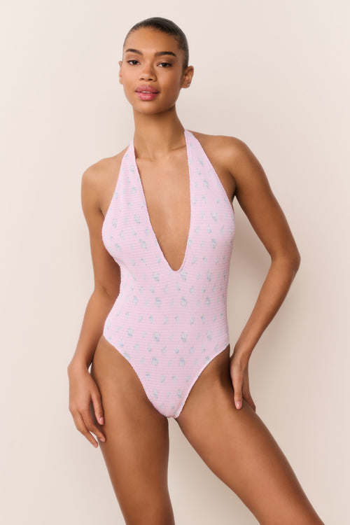 Gienna Floral Halter One-Piece Swimsuit