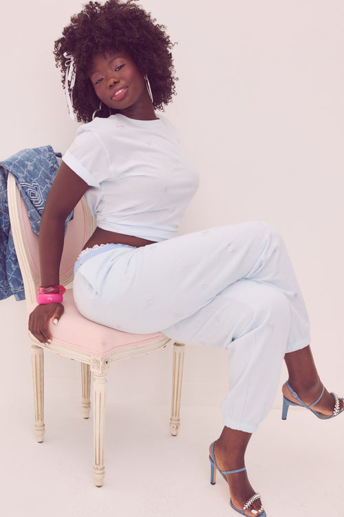 PINK x LoveShackFancy Campus Cotton Tee