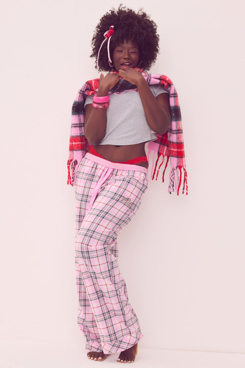 PINK x LoveShackFancy Pink Lurex Stripe Flannel PJ Pant
