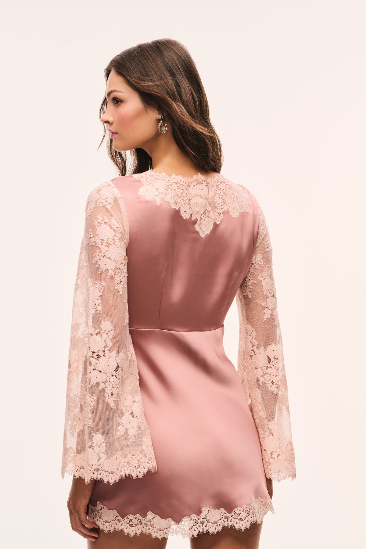 Dawselle Satin and Lace Mini Dress