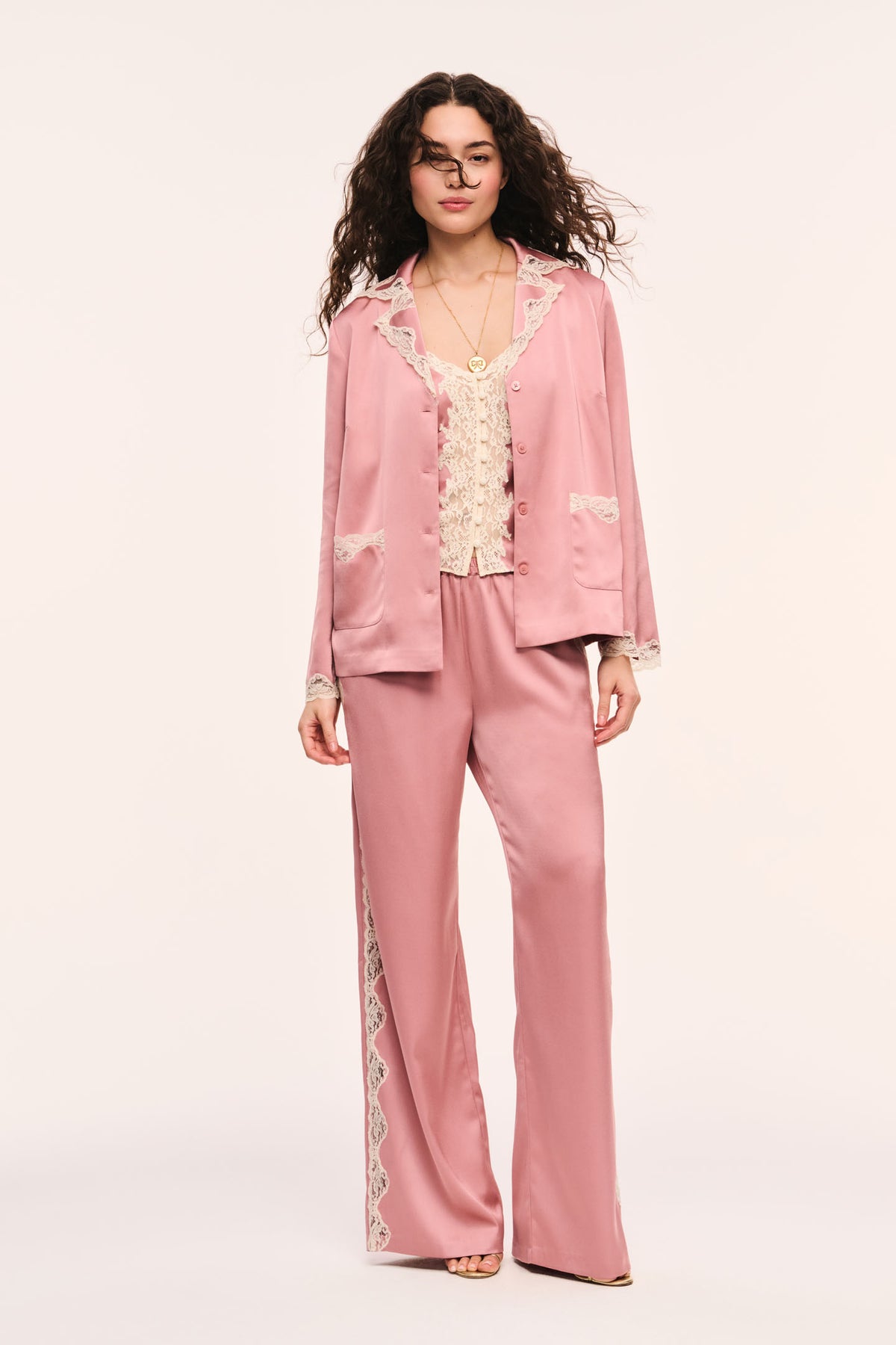Eleska Satin and Lace Pant