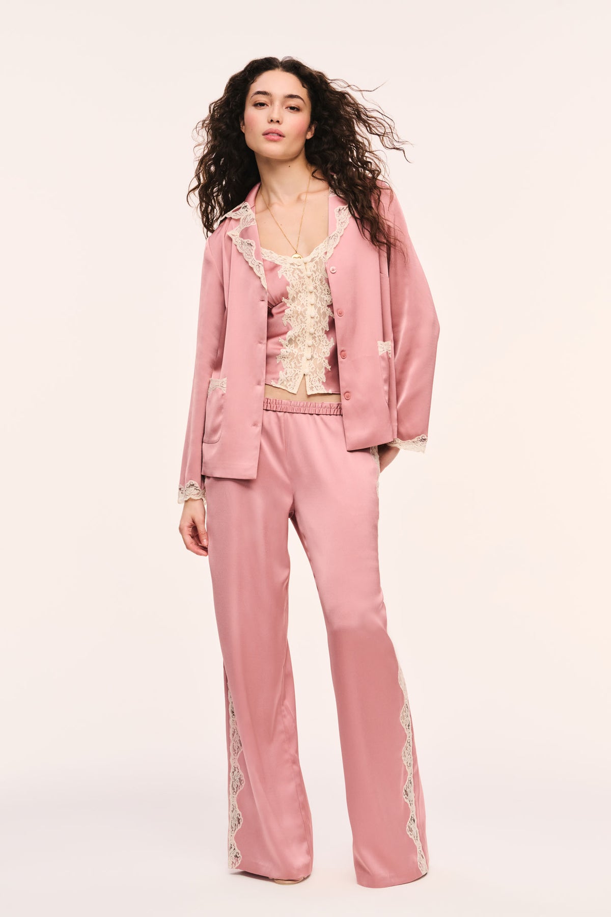 Eleska Satin and Lace Pant