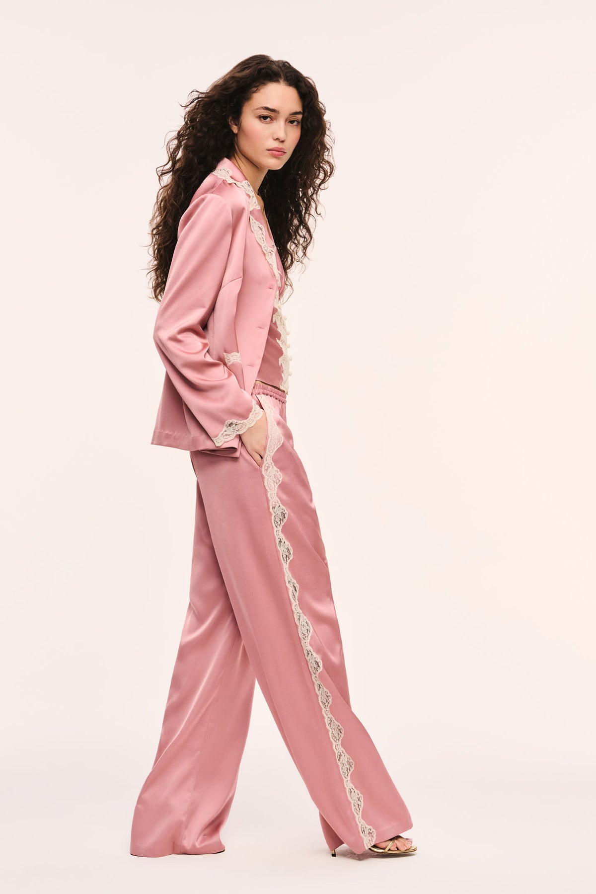Chelly Crepe Button-Down Top
