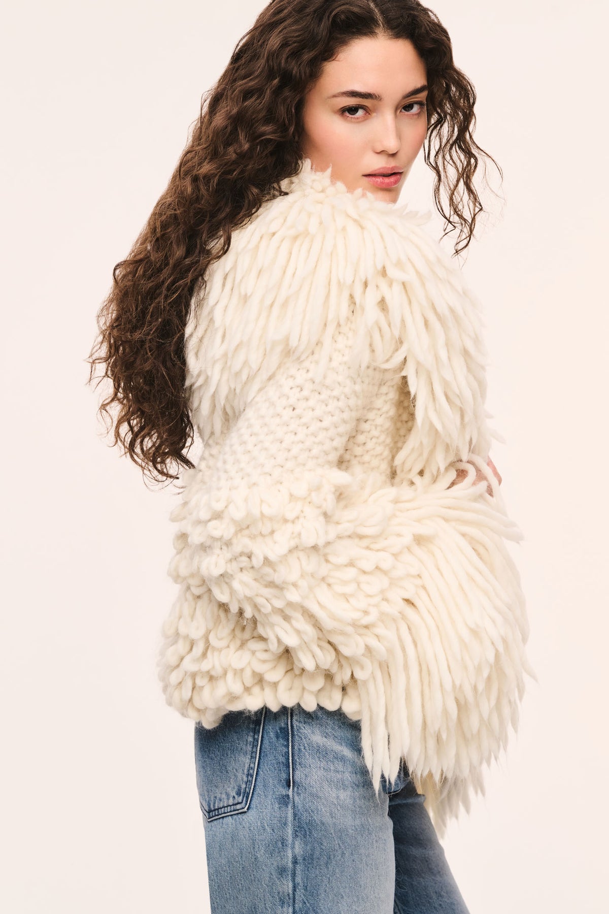 Ilyana Alpaca Wool Fringe Jacket