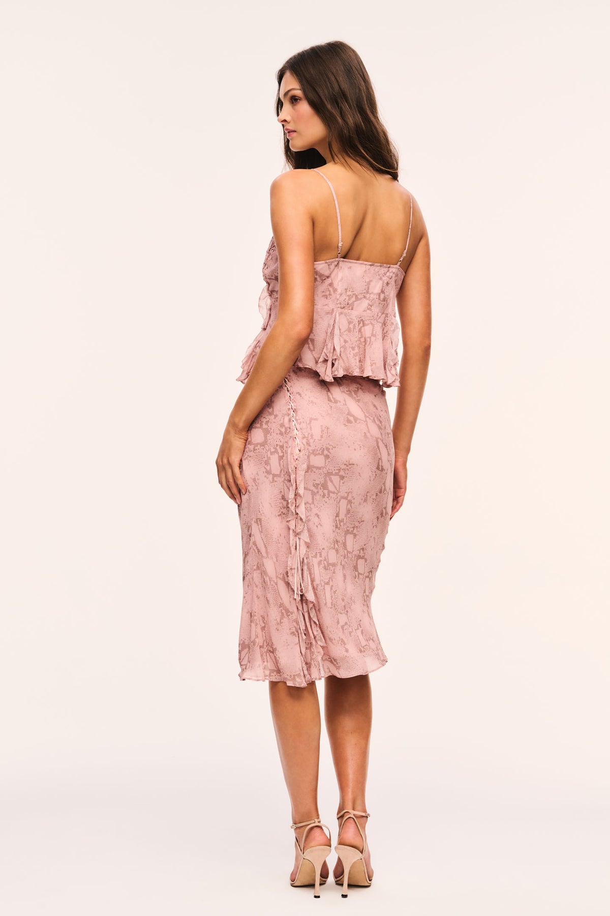 Lumera Snakeskin Print Midi Skirt