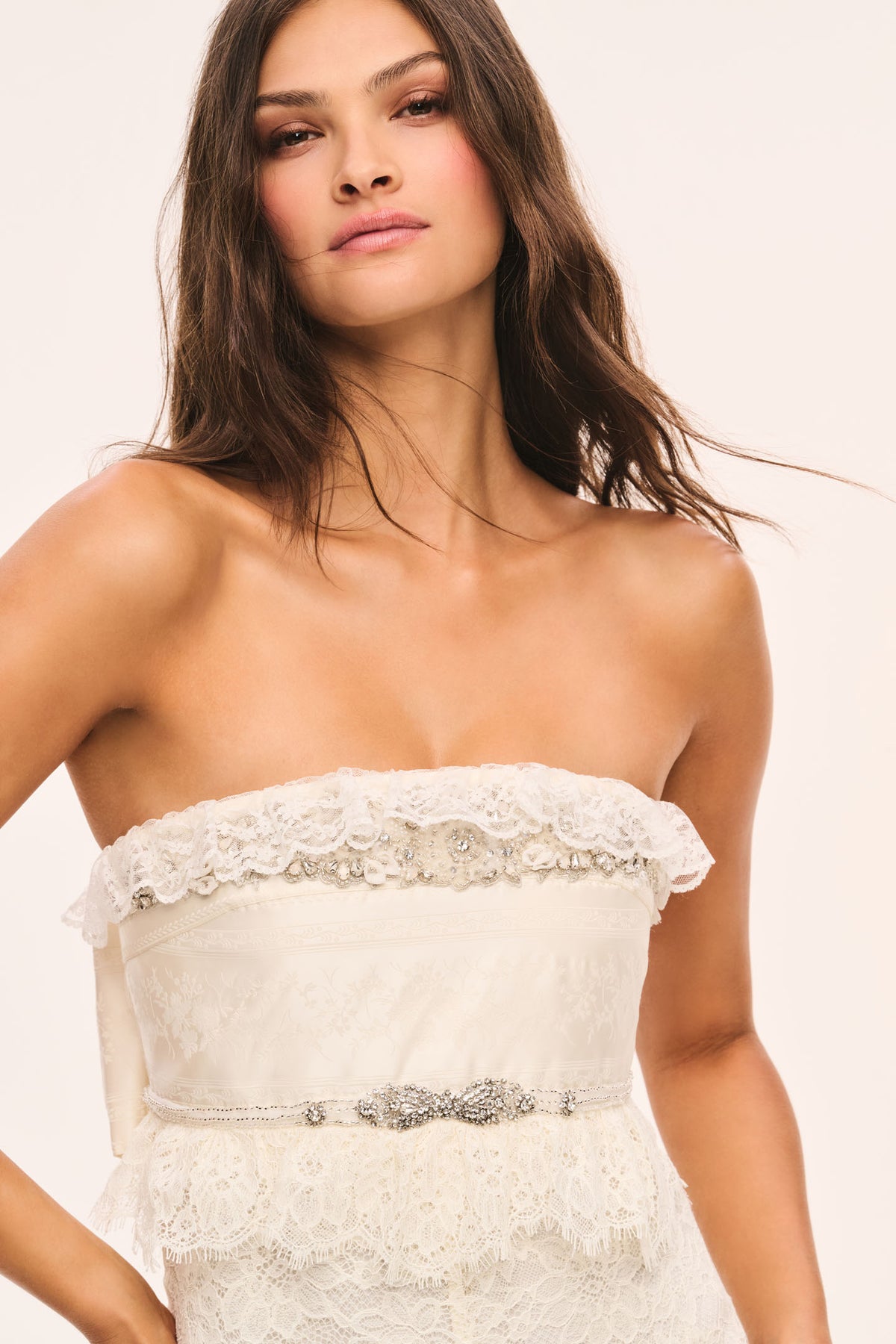 Jasmine Strapless Lace Maxi Dress