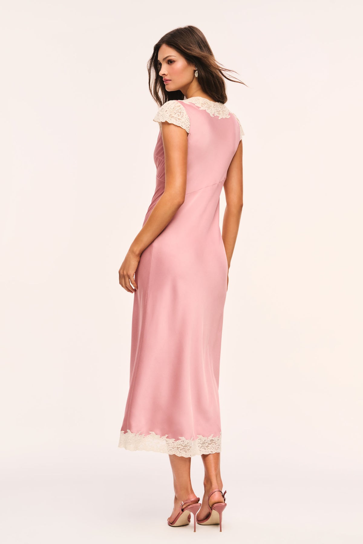 Para Satin and Lace Midi Dress