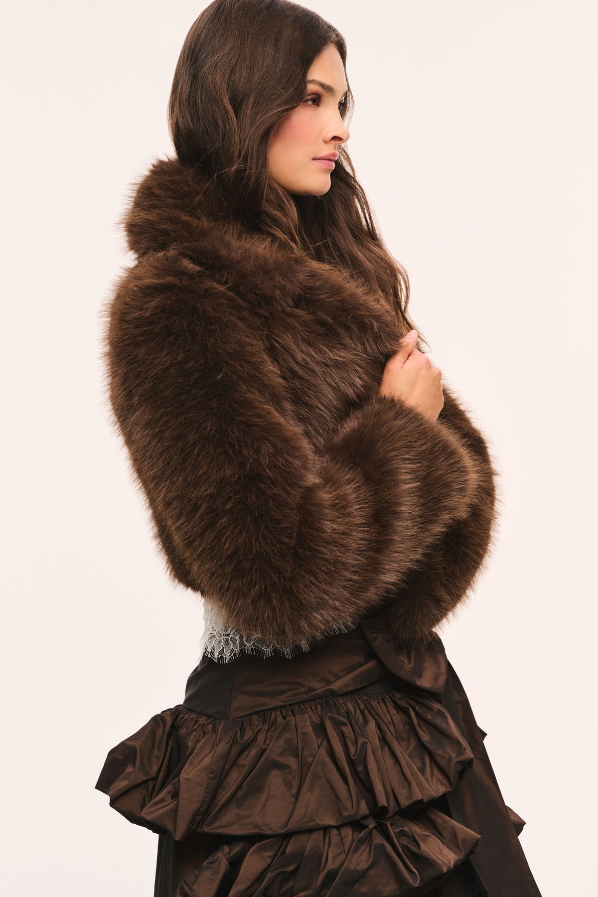 Stroma Cropped Faux Fur Jacket