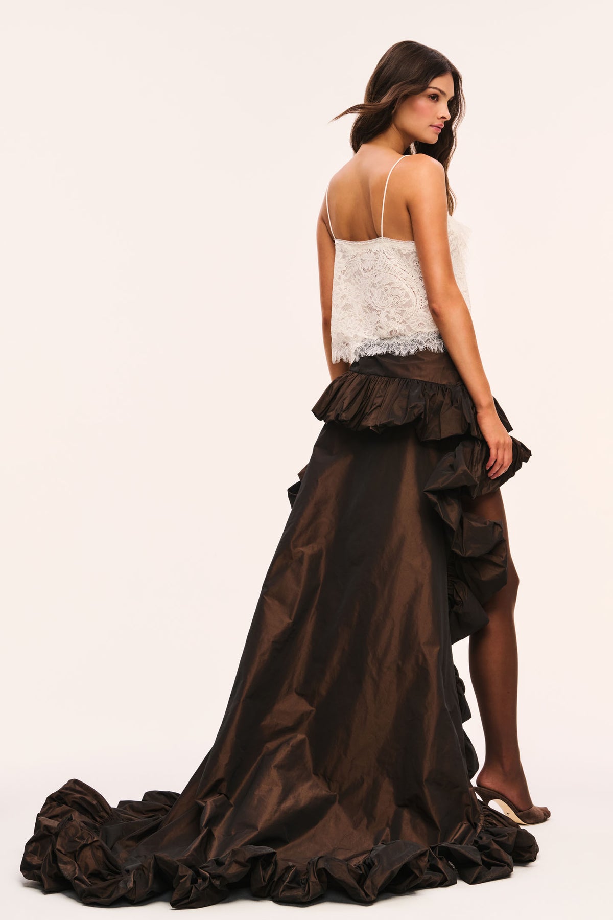 Sila Taffeta High-Low Skirt