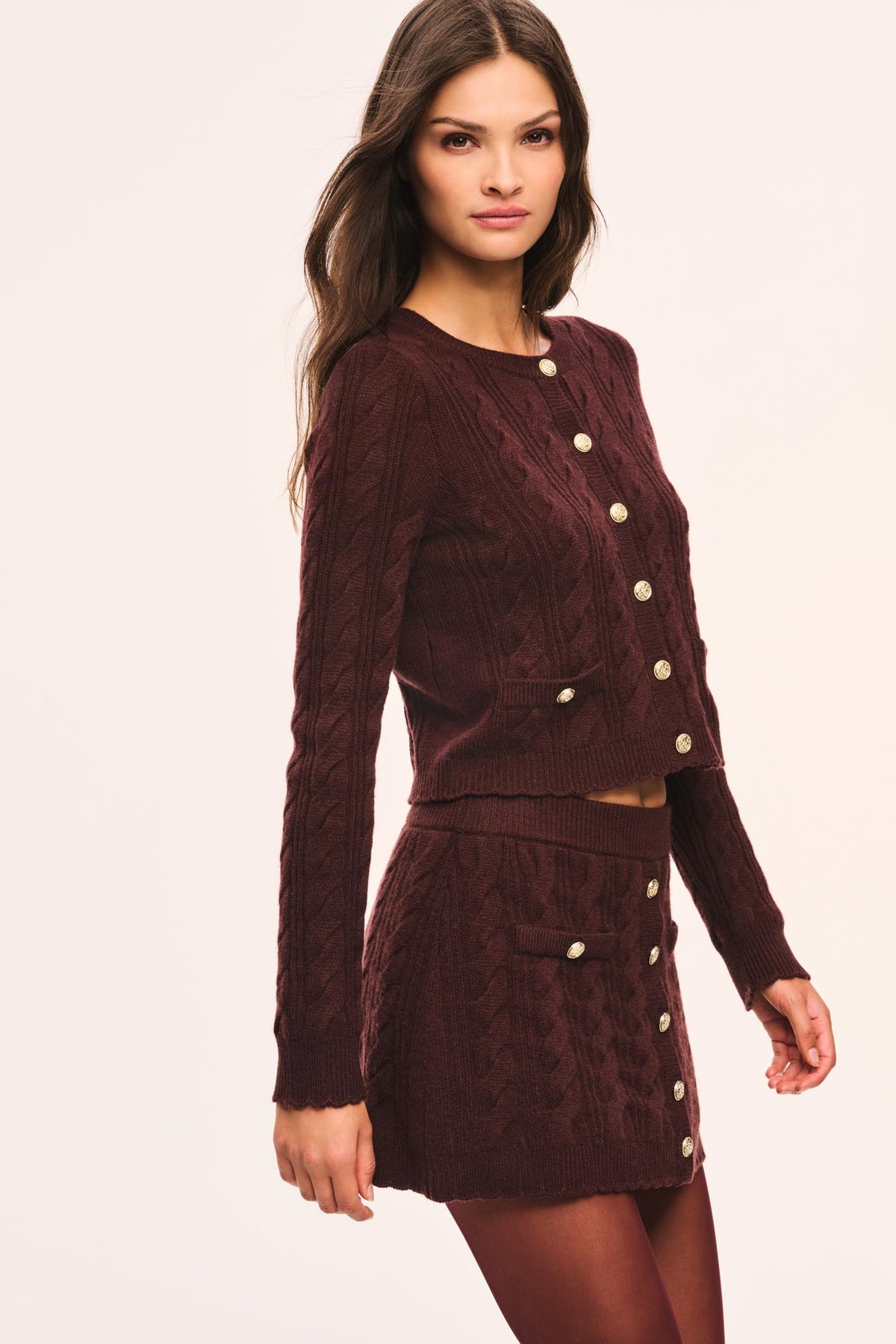 Berritt Cable Knit Mini Skirt