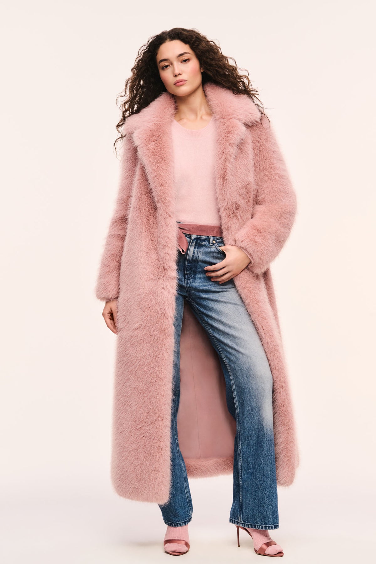 Soni Long Faux Fur Jacket - SMOKED MAUVE