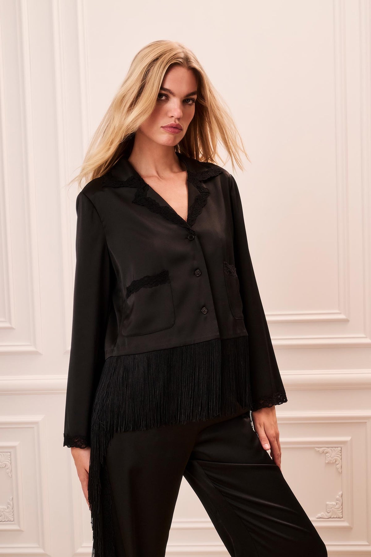 Ciellia Satin Fringe Top