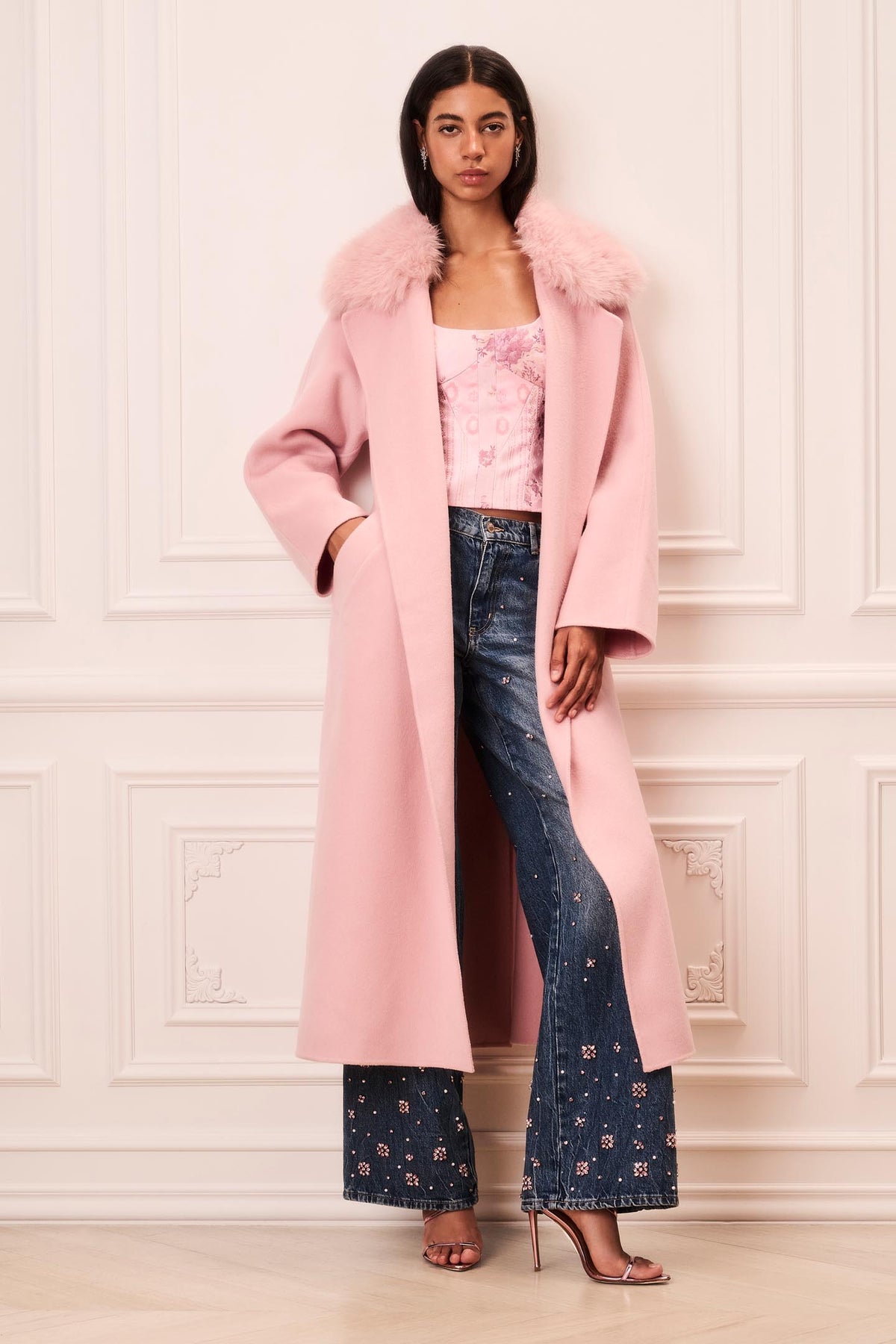 Katniss Faux Fur Collar Wool Coat