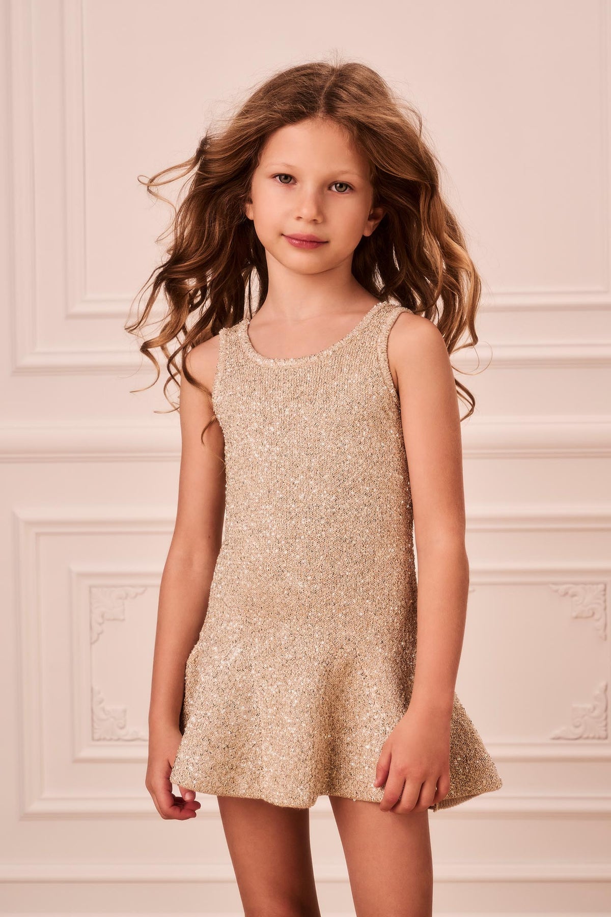 Little Girls Sparkle Knit Loulou Dress