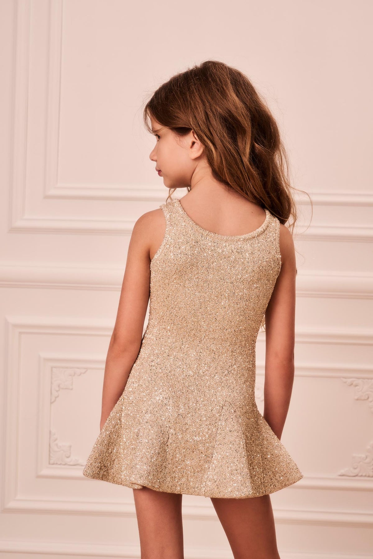 Little Girls Sparkle Knit Loulou Dress
