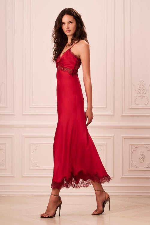 Orianna Silk-Blend Maxi Slip Dress