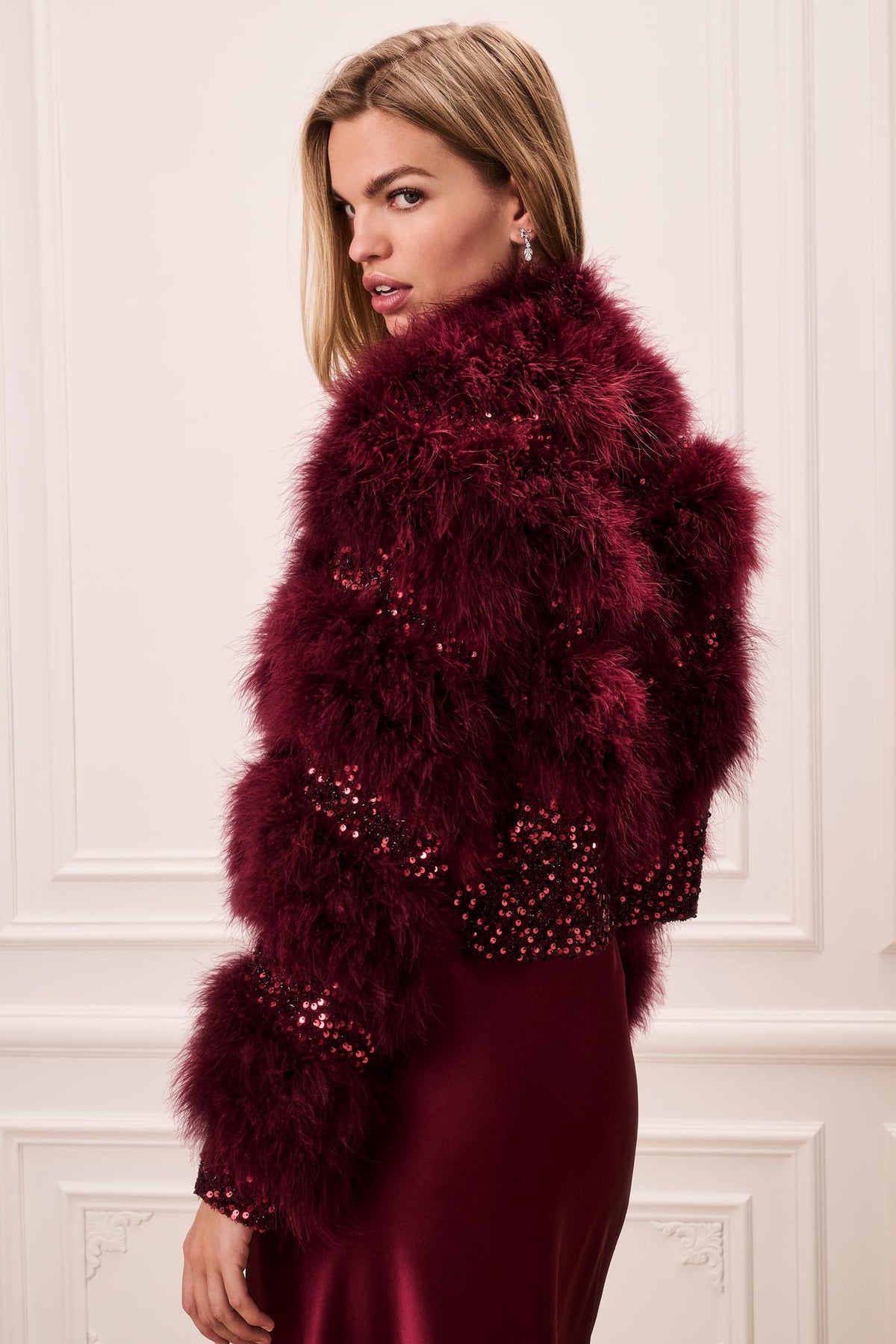 Curran Feather and Sequin Jacket