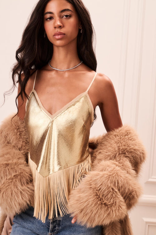 Safina Metallic Fringe Top