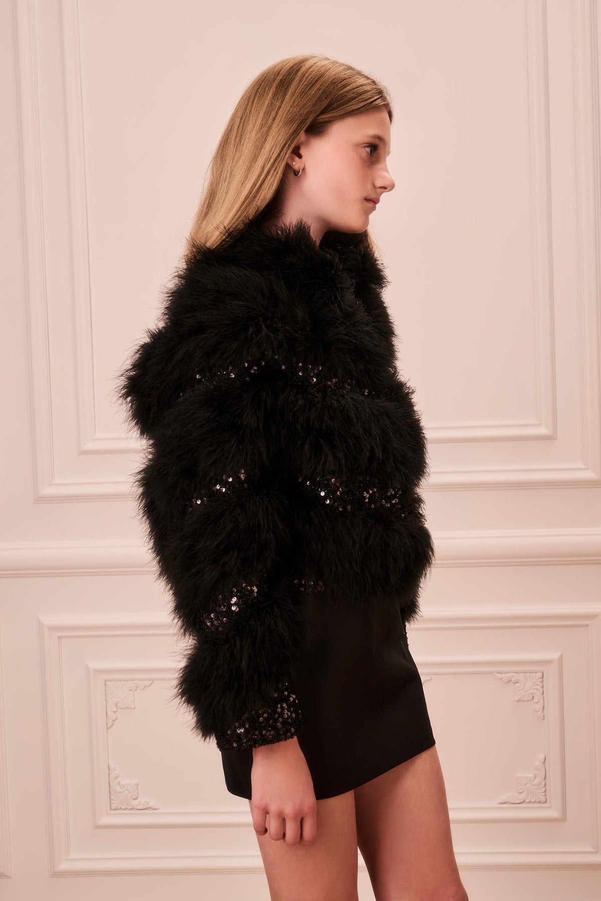 Tween Sequin Feather Trislyn Jacket