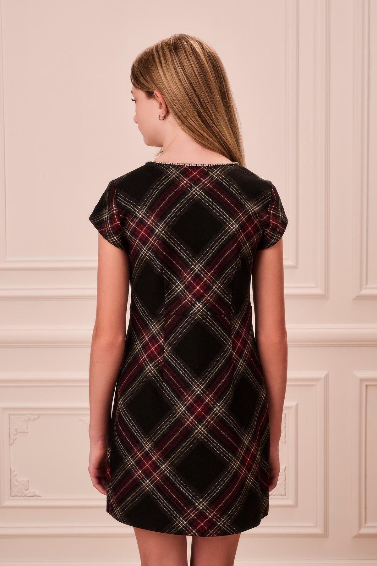 Tween Embellished Tartan Valentia Dress