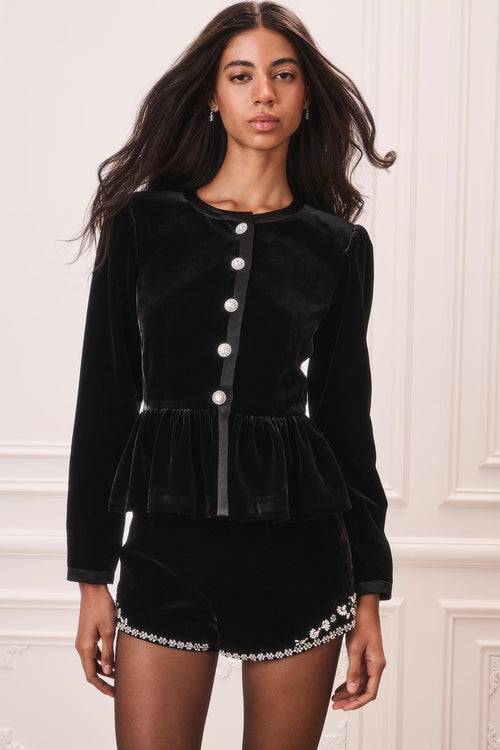 Velouria Velvet Peplum Jacket