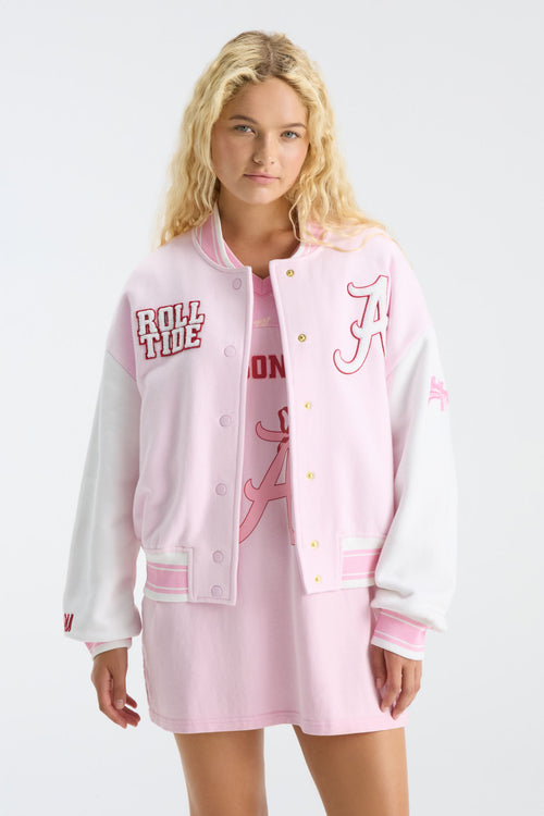 Fanatics x LoveShackFancy Collegiate Varsity Jacket