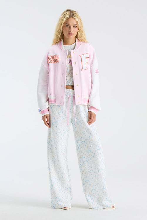 Fanatics x LoveShackFancy Collegiate Varsity Jacket