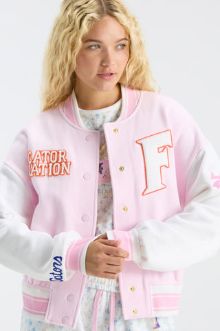 Fanatics x LoveShackFancy Collegiate Varsity Jacket