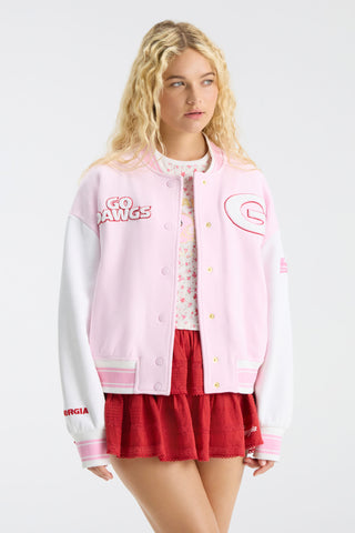 Fanatics x LoveShackFancy Collegiate Varsity Jacket