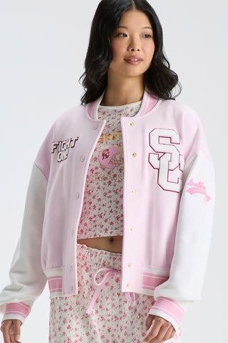 Fanatics x LoveShackFancy Collegiate Varsity Jacket