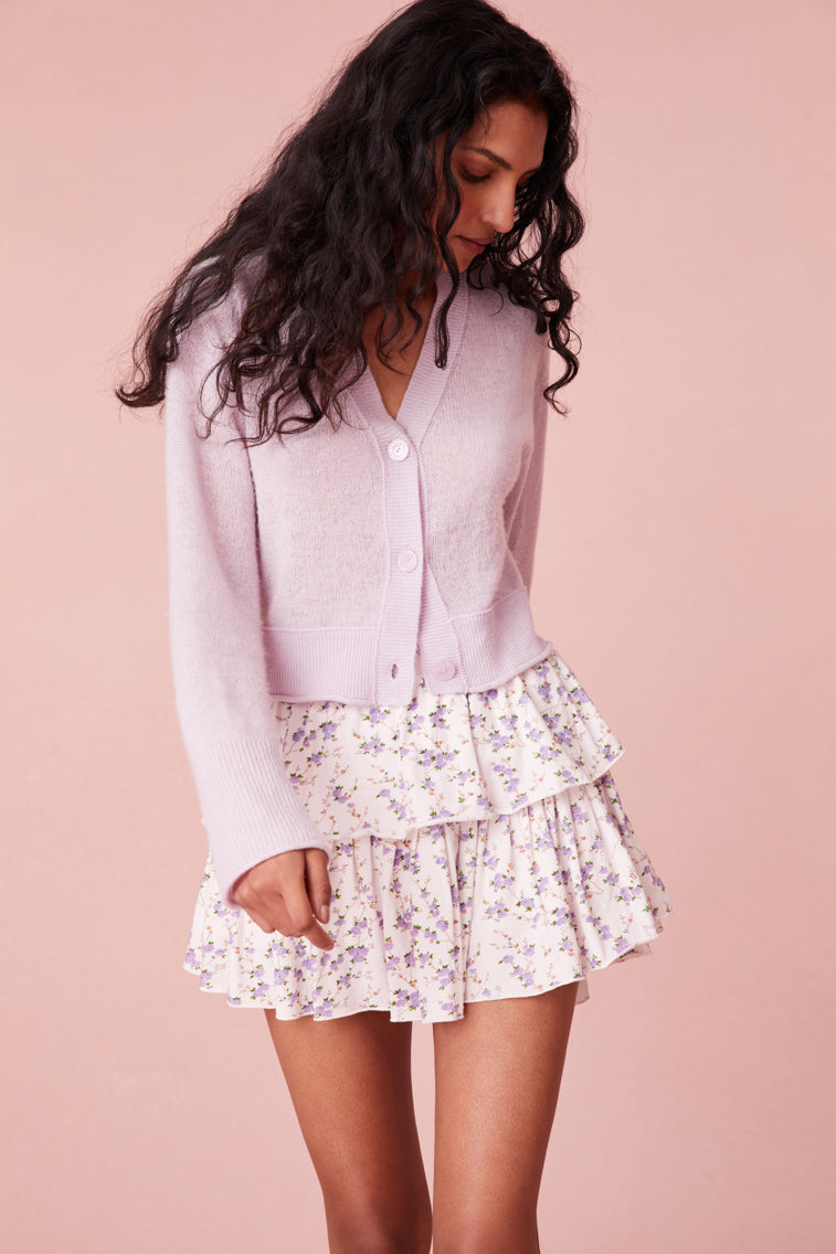 Ruffle Mini Dainty Lilac Skirt