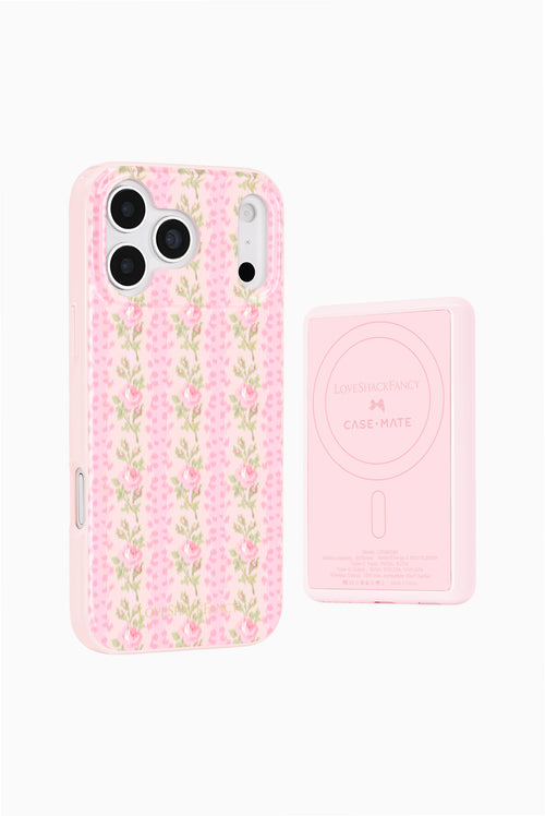 Case-Mate x LoveShackFancy 5K mAh Wireless Portable Charger Works with MagSafe - Blooming Heirloom