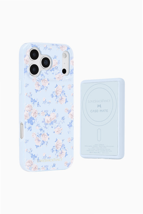 Case-Mate x LoveShackFancy 5K mAh Wireless Portable Charger Works With MagSafe - Everblooming Rosettes