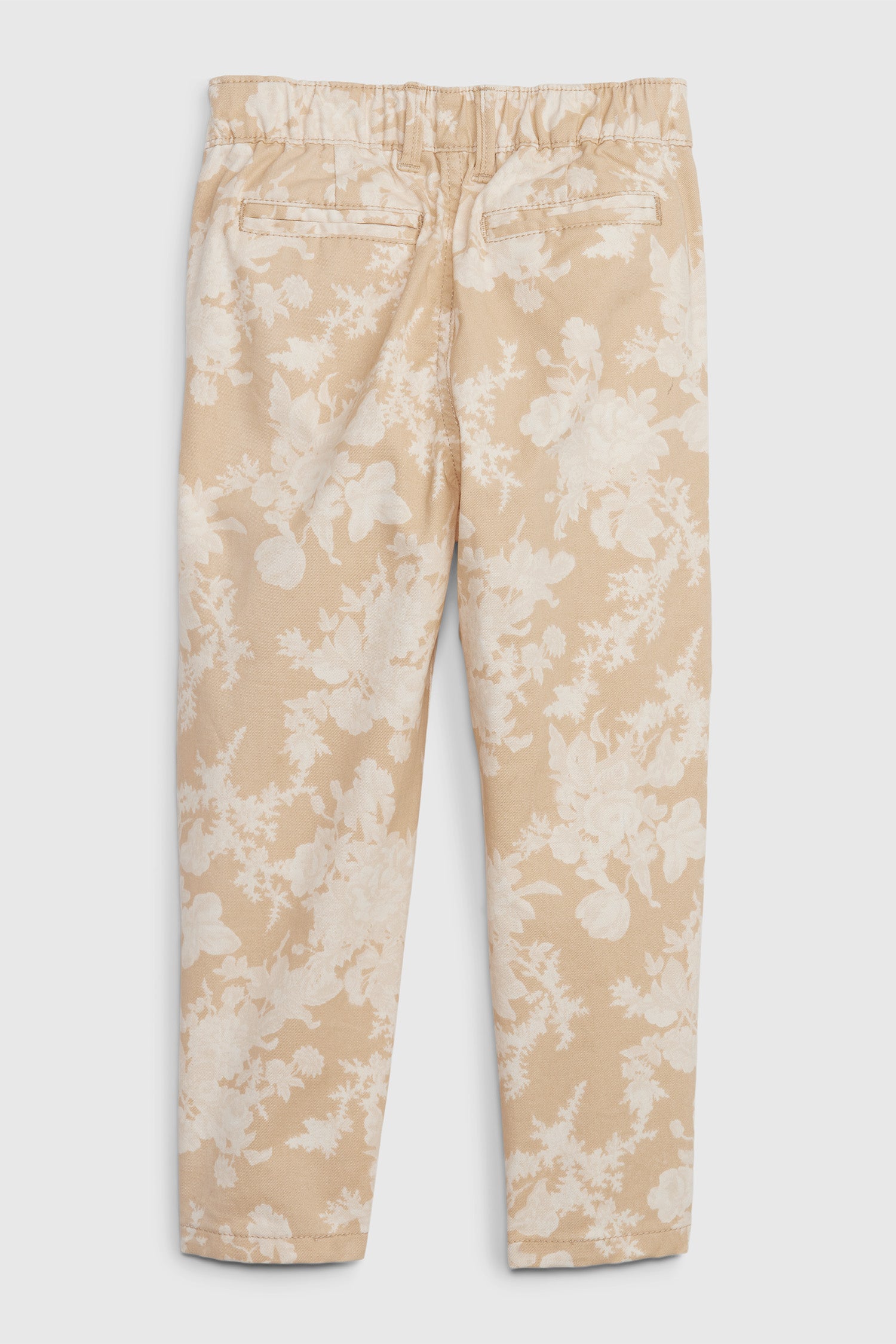 Back image of boy's toddler floral khakis with pockets