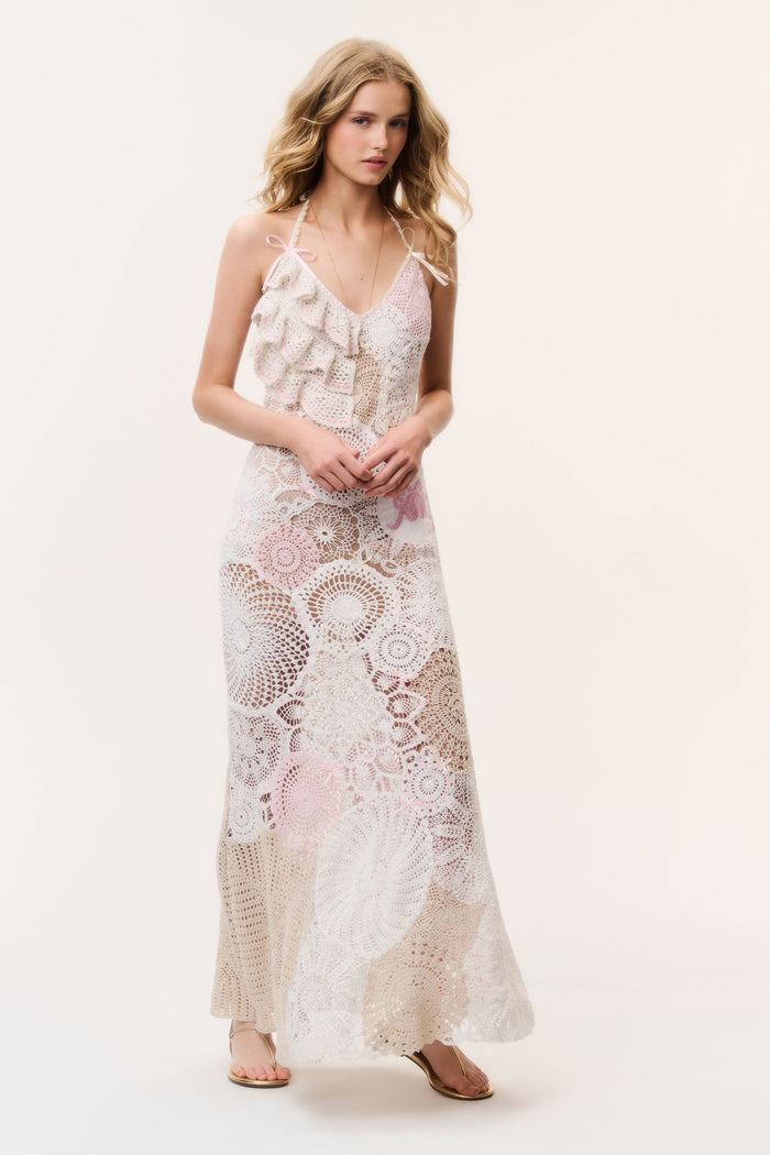 Adalita Patchwork Crochet Maxi Dress