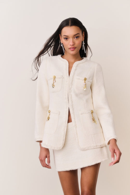 Adrina Tweed Embellished Jacket