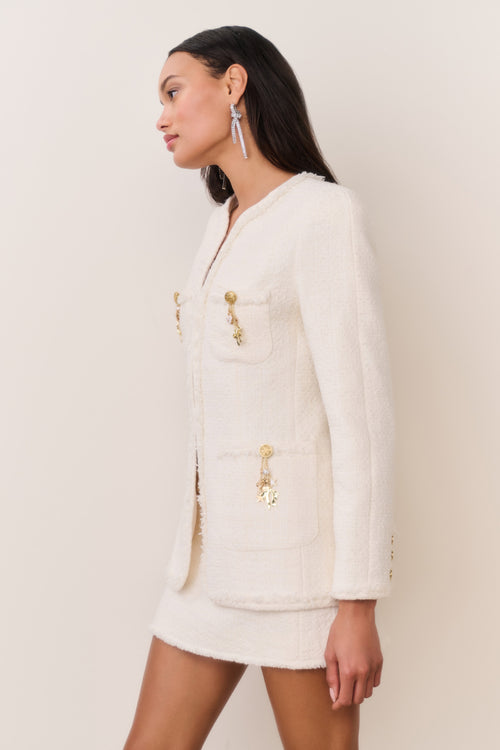 Adrina Tweed Embellished Jacket
