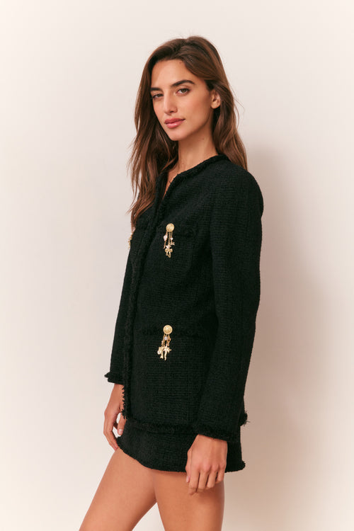 Adrina Tweed Embellished Jacket