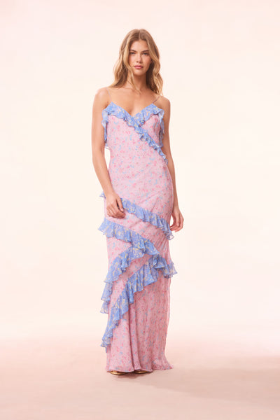 【Since Then】French Resort Floral Ruffle Long Dress Rialto Re-Edition Floral Maxi Dress