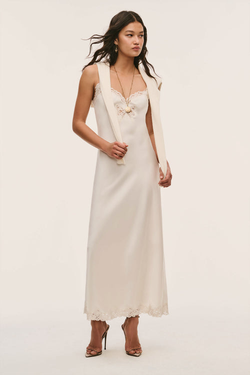 Lomira Lace Bow Maxi Dress